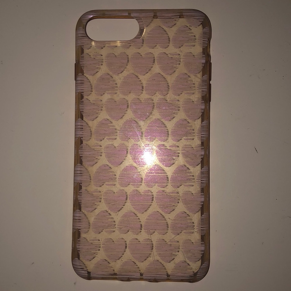 Pink heart iPhone 8+ case